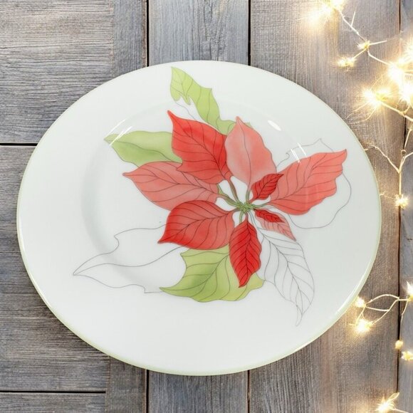 1982 Block China Bernarda Poinsettia Mary Lou Goertzen Porcelain Dish Plate Set2 - Picture 2 of 9